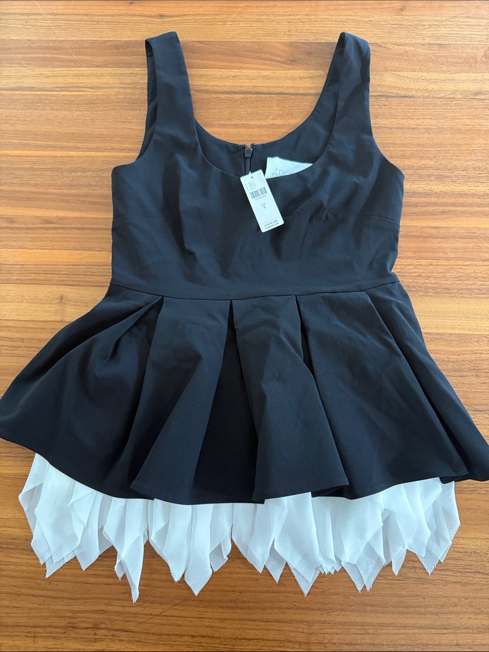 Anthropology Mare Mare Sleeveless Waisted Peplum fringe Top Blouse Size S